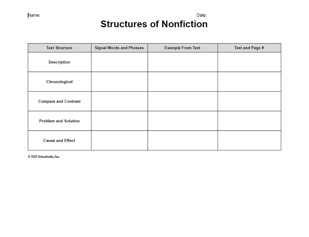 Structures of Nonfiction